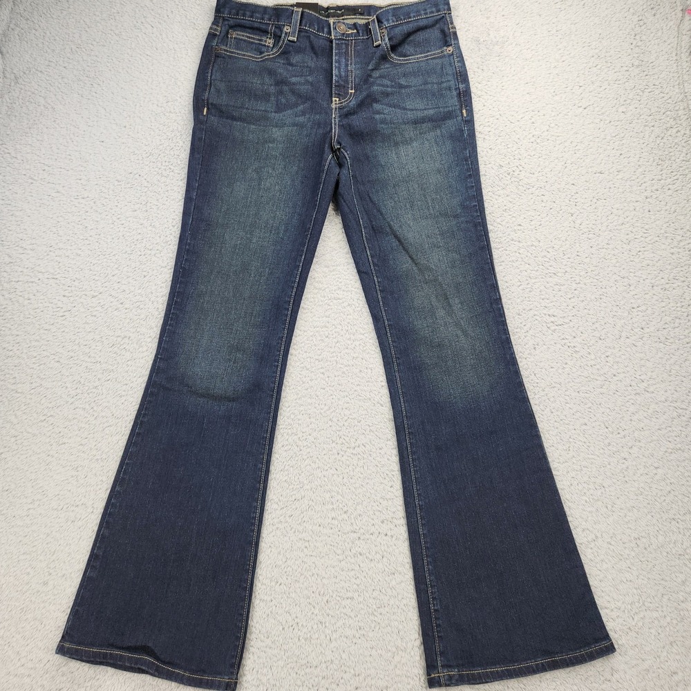 Calvin Klein Jeans Jeans Womens 8 Dark Wash Blue Mid Rise Flare Stretch Denim